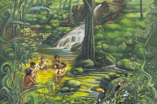 Mulheres Yanomami - pintura original